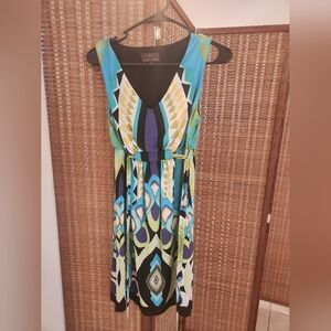 Fenn Wright Manson Vibrant Multicolor Geometric Dress